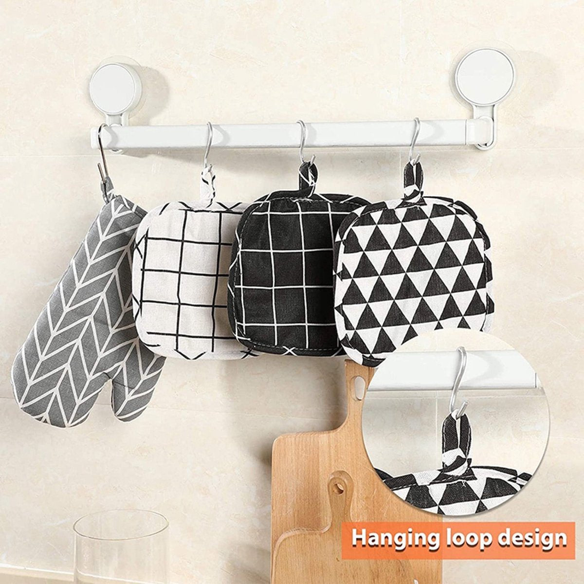 Set of 6 - Oven Mitts and Heat Resistant Mat - Microwave Gloves and Heat Resistant Oven Mat - Cooking Specific - Image 7
