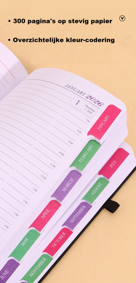 2026 Daily Planner – 2026 Adult Agenda – 1 Day on 1 Page – 365 Day Planner & Notebook – 14.0*20.8cm – Brown - Image 3