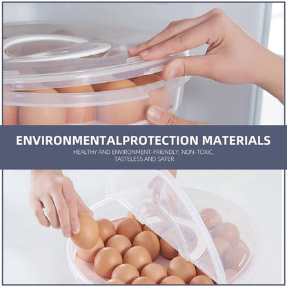 Versatile Storage Box - with Lid and Handle - Egg Carton - Holds 30 Cake Eggs - 12/3.5 Inches - Perfect for Cheesecake, Corn Pie, Fruit - White and Clear (One) - Image 3