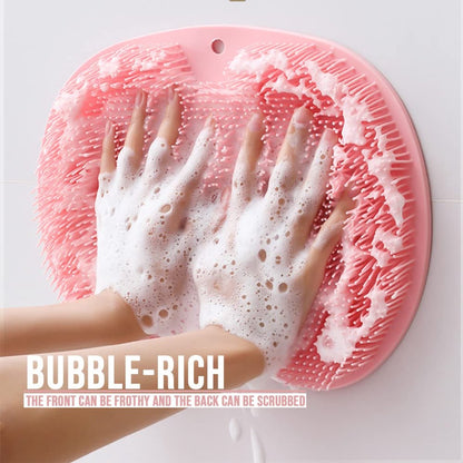 Shower Mat - Non-Slip Bath Mat - Foot Cleansing Pad, Back Scrub Pad, Exfoliating Bath Scrub Pad, Non-Slip Wall Suction Cup - Suitable for Men and Women (Vegetable) - Image 5