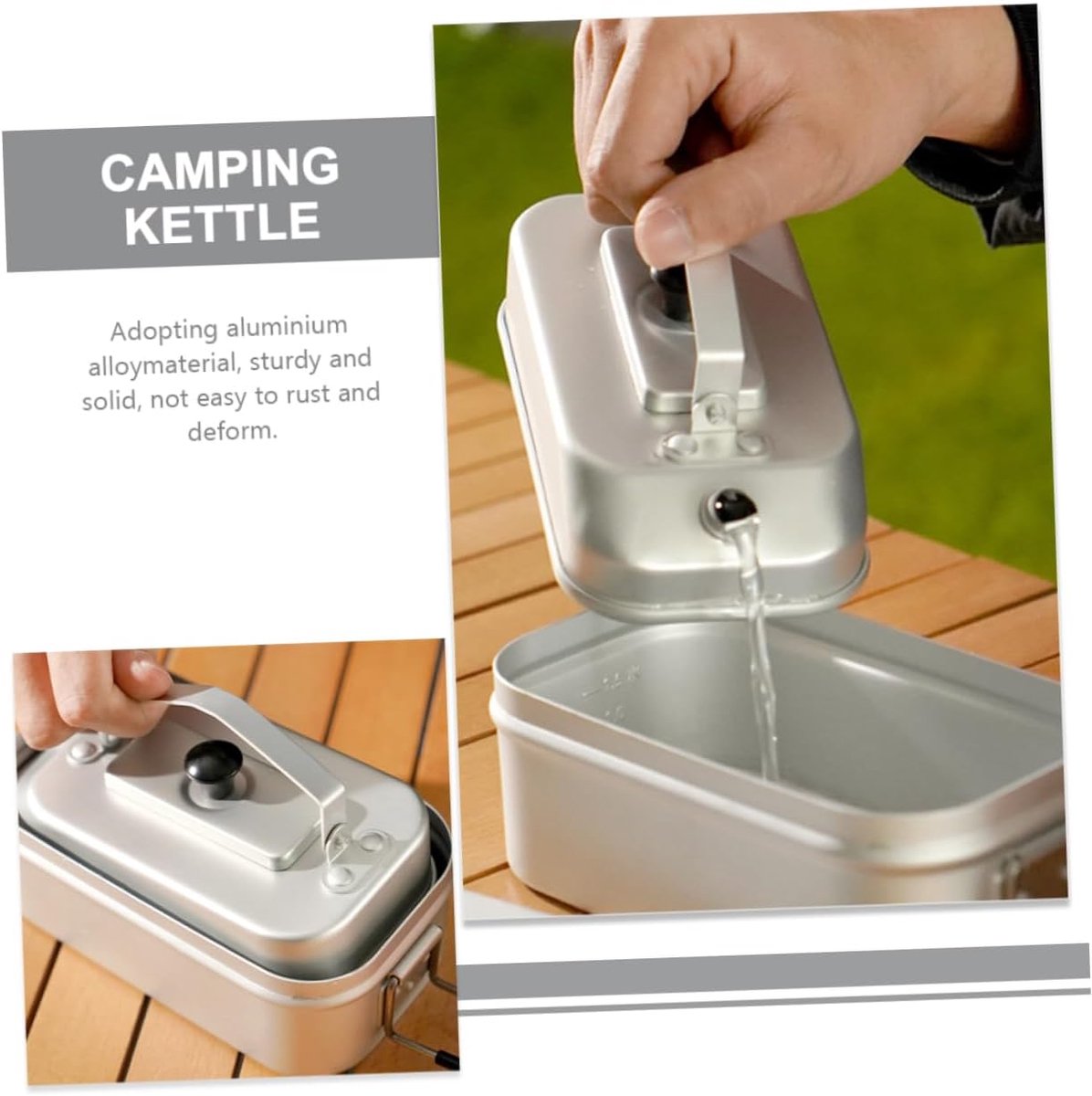 Kettle - 0.3 Liter Outdoor Camping Water Bottle - Portable Camping Water Bottle - Made of anodized aluminum - Suitable for outdoor activities such as campfires, hiking, and trekking. - Can be used to boil water, make tea, etc. - Image 3