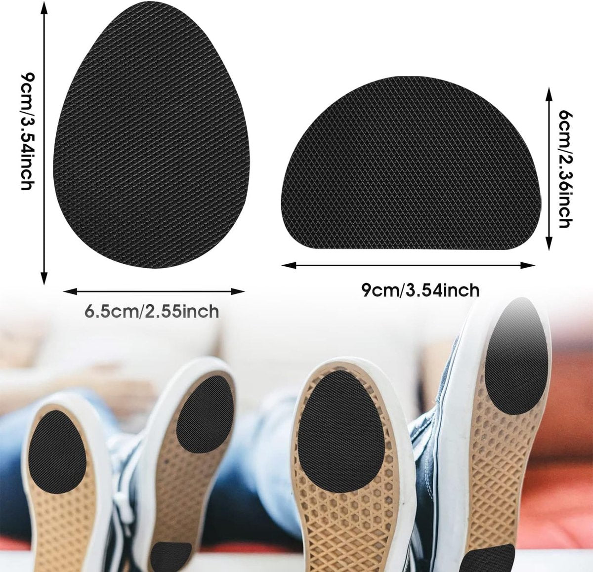 4 pairs of non-slip insoles - non-slip rubber insoles for soles - self-adhesive insoles - unisex insoles - noise-reducing sole pads - Image 2