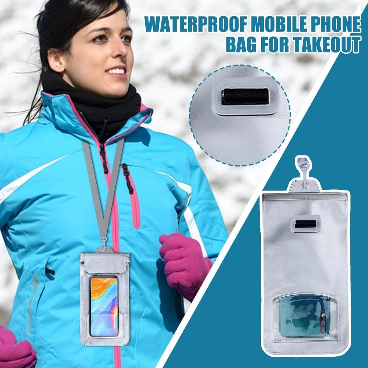 Phone Cases - Waterproof Phone Cases - Portable Phone Cases with Lanyard - Protective Phone Stand Cases - With Hole Design - Easy to Use - Suitable for Beaches, Travel and Cruises - Image 4