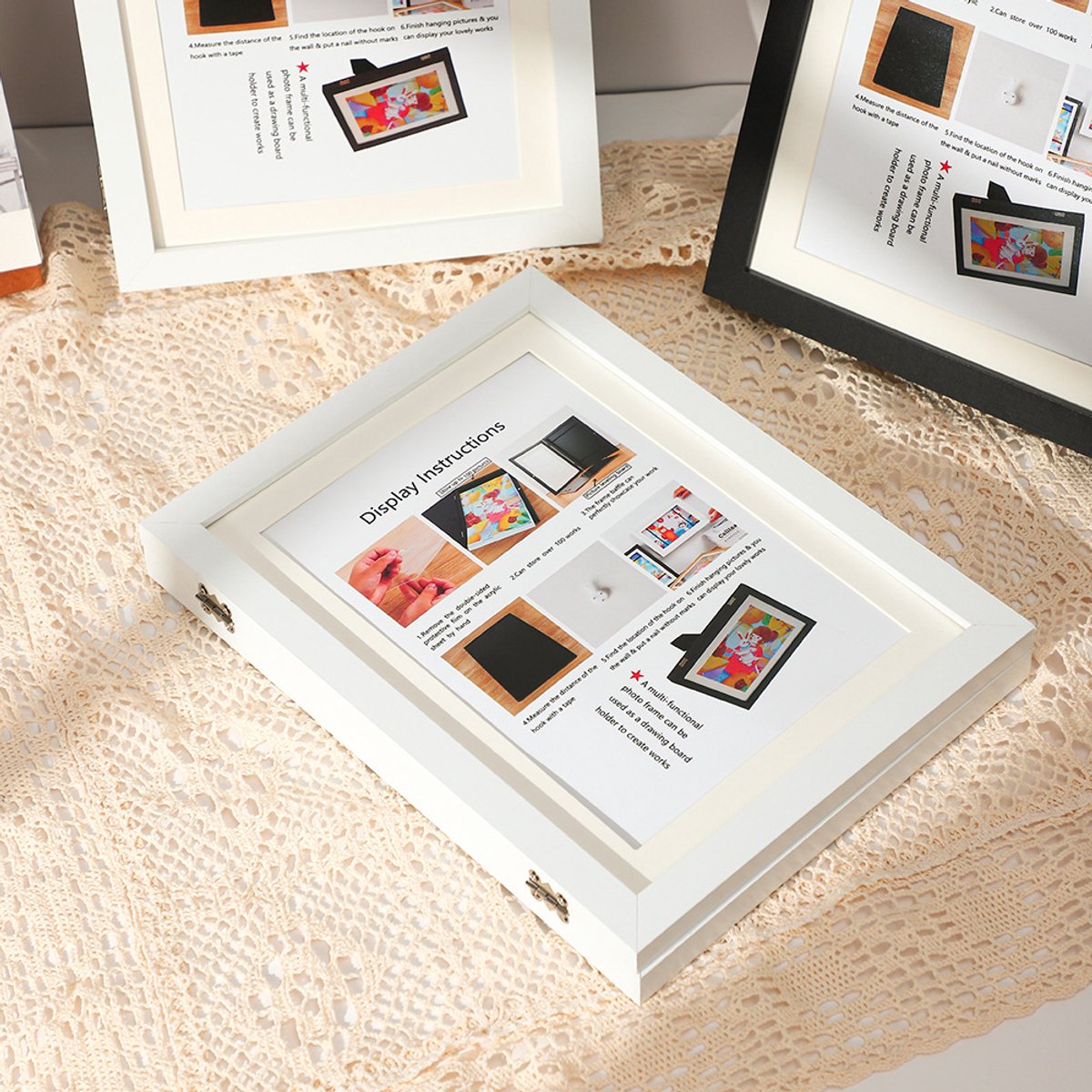 Interchangeable frame - children's drawing - Interchangeable frame A4 - Children's artwork - children's drawings interchangeable frame - Photo frame Poster frame Wall frame - Gift - Natural wood color - Image 6