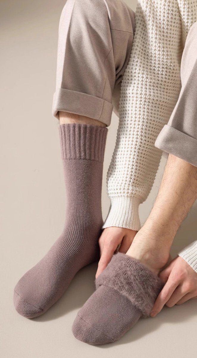 Thick Winter Socks Men - House Socks - Fluffy Socks - Casual Socks - Work Socks - 6-Pack Socks Men 43 46 - Size 40-46 - Black, White, Gray - Image 4