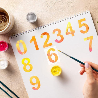 Number Stencil Set - Address Stencils 0-9 - Reusable Plastic Number Stencils - Cake Stencils - Paint by Number Stencils 6 inch - Image 5