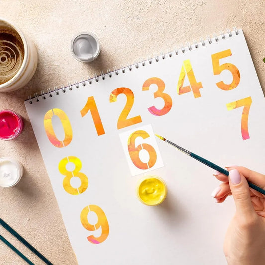 Number Stencil Set - Address Stencils 0-9 - Reusable Plastic Number Stencils - Cake Stencils - Paint by Number Stencils 6 inch - Image 5