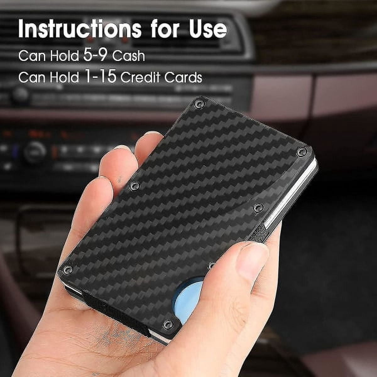 Wallet - Credit Card Holder - Men's Wallet - Minimalist Ultra-Thin Men's Wallet - Aluminum Alloy Material - Black - Image 4