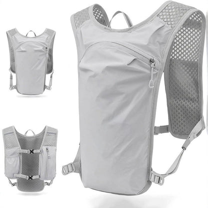 Sports Vest - Cycling - Running - Hiking - Breathable Cycling Cross-Country Marathon Hydration Bag Backpack - Gray