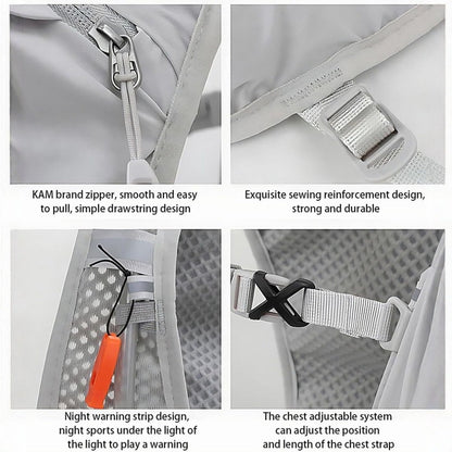 Sports Vest - Cycling - Running - Hiking - Breathable Cycling Cross-Country Marathon Hydration Bag Backpack - Gray - Image 3