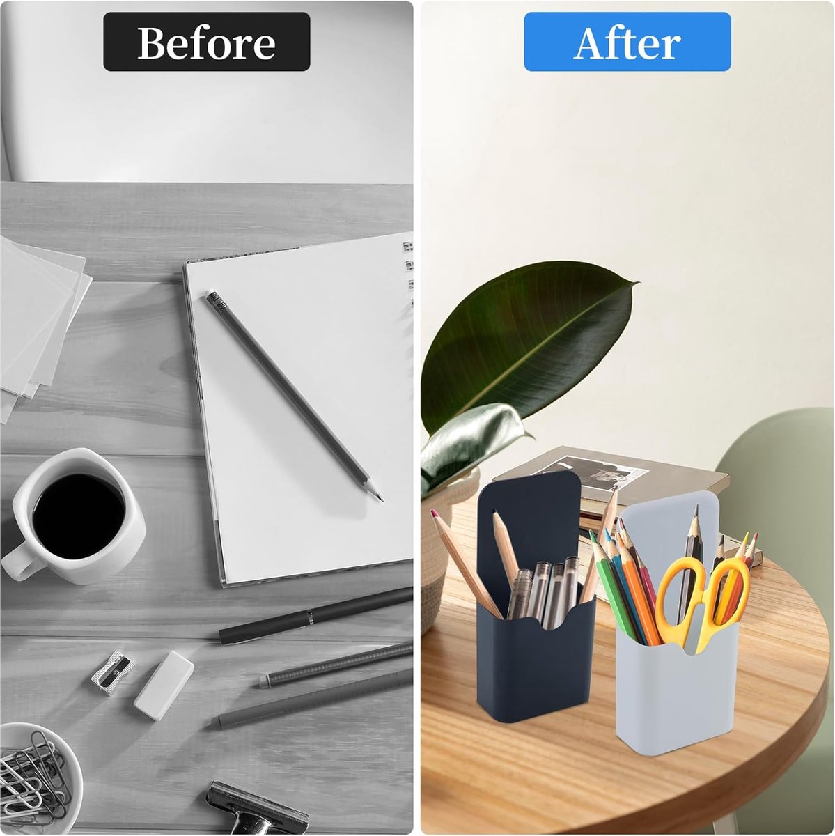 2-pack magnetic pen holder - magnetic marker holder - whiteboard - refrigerator - marker holder for metal surfaces (black and white) - Image 3