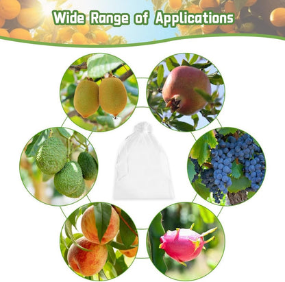 Garden Tools - 20 Items - Fruit Protection Bags - White Fruit Protection Bags with Drawstring - Garden Net Bags - Suitable for Grapes - Prevent Wasps, Cherry Vinegar Flies and Other Insects from Eating Them - Image 5