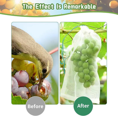 Garden Tools - 20 Items - Fruit Protection Bags - White Fruit Protection Bags with Drawstring - Garden Net Bags - Suitable for Grapes - Prevent Wasps, Cherry Vinegar Flies and Other Insects from Eating Them - Image 6