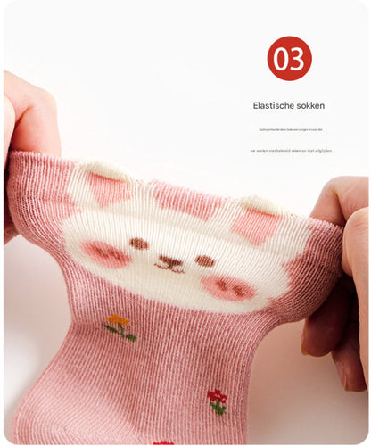 5 pairs of children's socks - Short socks for boys and girls, cotton, suitable for medium to large children - Size S (1-3 years), recommended shoe size 21-24 - Image 2