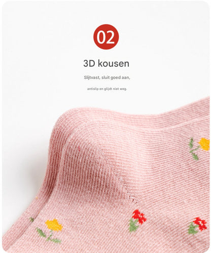 5 pairs of children's socks - Short socks for boys and girls, cotton, suitable for medium to large children - Size S (1-3 years), recommended shoe size 21-24 - Image 3