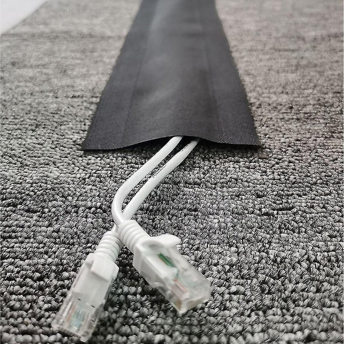 Floor Cable Cover - 20 ft Cord Protector Hook and Loop Storage Sleeve - Used to protect cables and prevent tripping over cords - Image 3