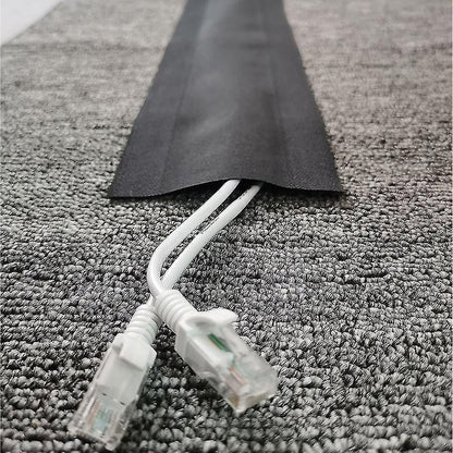 Floor Cable Cover - 20 ft Cord Protector Hook and Loop Storage Sleeve - Used to protect cables and prevent tripping over cords - Image 3