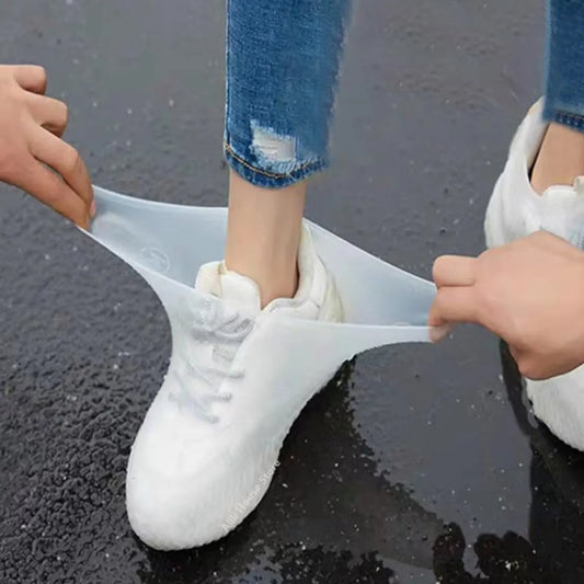 Overshoes - 1 Pair - Waterproof Silicone Overshoes - Reusable, Non-slip, Suitable for Outdoor Activities (White - Size L) - Image 3