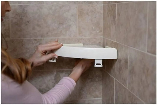 Triangular Shelf - Storage Rack - Bathroom Corner Shelf Triangular Handle Wall Mounting Bracket - Suitable for Kitchen and Bathroom Strong Suction Wall Mounted Shelf Storage Basket (No Drilling Required) - Image 2