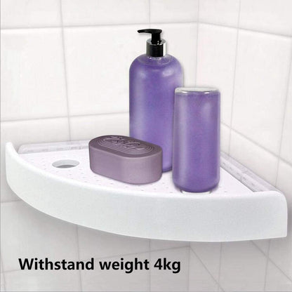 Triangular Shelf - Storage Rack - Bathroom Corner Shelf Triangular Handle Wall Mounting Bracket - Suitable for Kitchen and Bathroom Strong Suction Wall Mounted Shelf Storage Basket (No Drilling Required) - Image 3