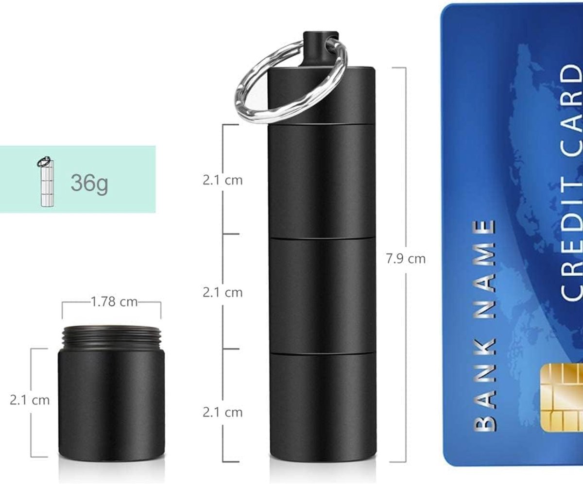 Small Pill Boxes (2-piece) - Keychain - Travel Metal - Pill Dispenser - Convenient Pill Storage - Image 2
