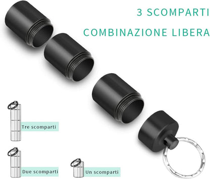 Small Pill Boxes (2-piece) - Keychain - Travel Metal - Pill Dispenser - Convenient Pill Storage - Image 3