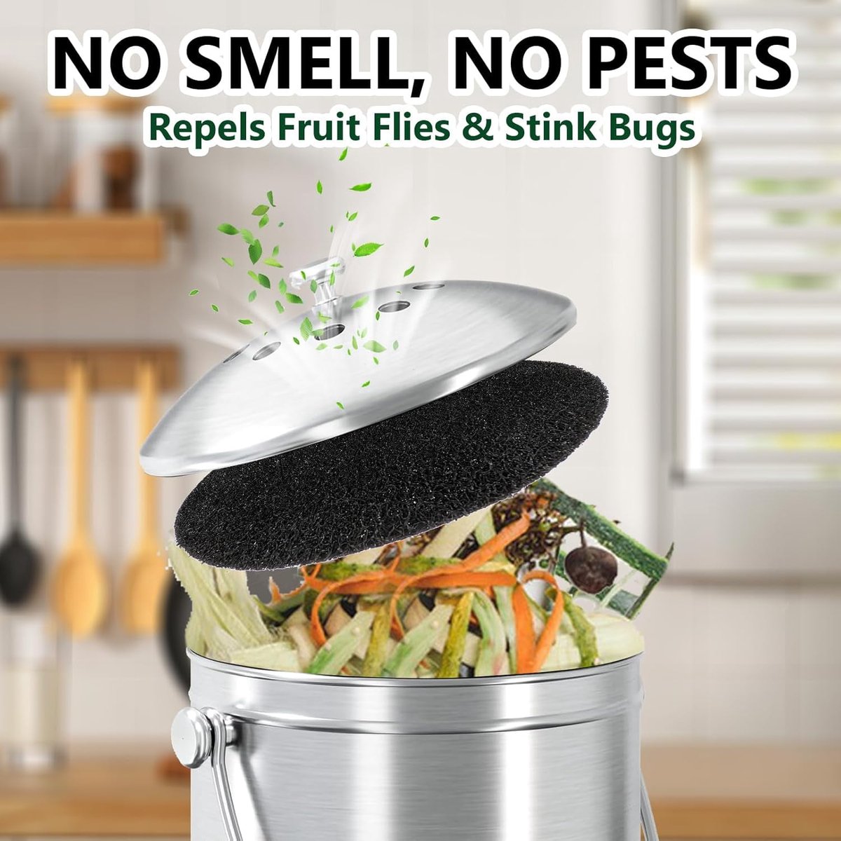Kitchen Compost Bin Filters - 6-Pack Replacement Countertop Compost Bin Filters - Round 6.7 Inches - Image 3