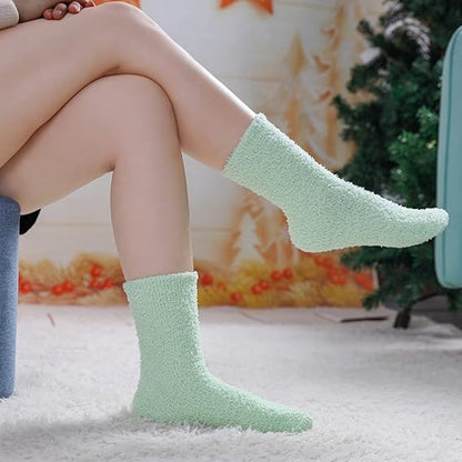 5 Pairs of Women's Fleece Socks - Comfortable and Soft - Warm Winter Socks - Soft microfiber socks, suitable for lounging and sleeping at home. - Image 4