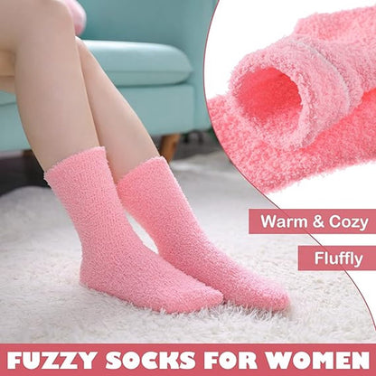 5 Pairs of Women's Fleece Socks - Comfortable and Soft - Warm Winter Socks - Soft microfiber socks, suitable for lounging and sleeping at home. - Image 5