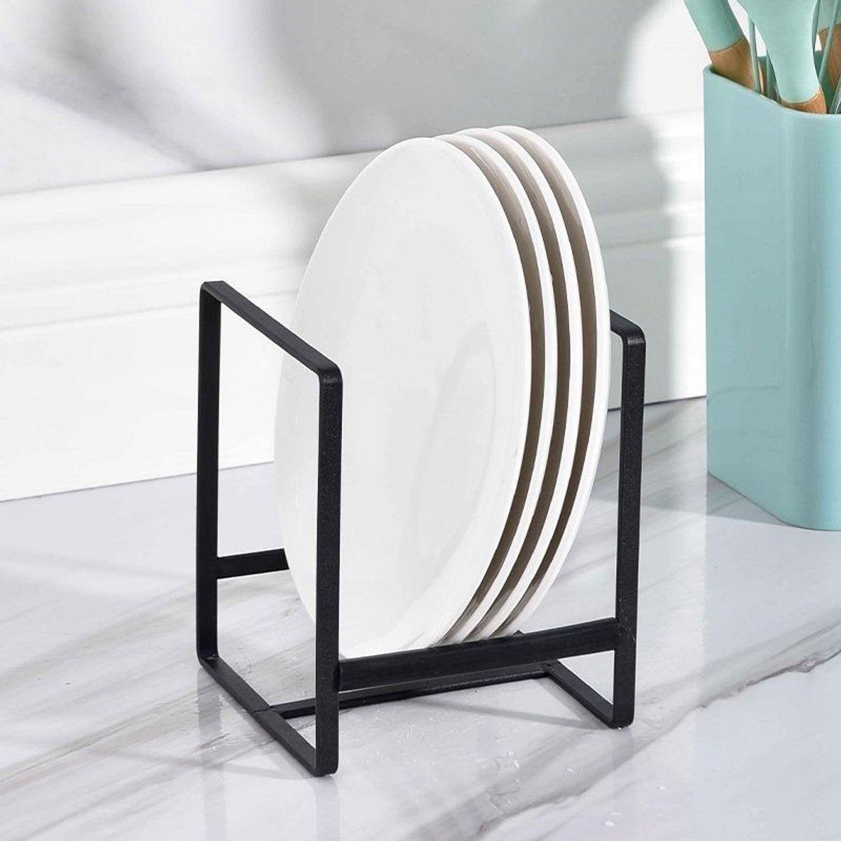 Set of Two - Cabinet-Style Plate Rack - Waterproof - Stainless Steel - No Installation Required - Compatible with Most Plates and Cutlery - Image 3