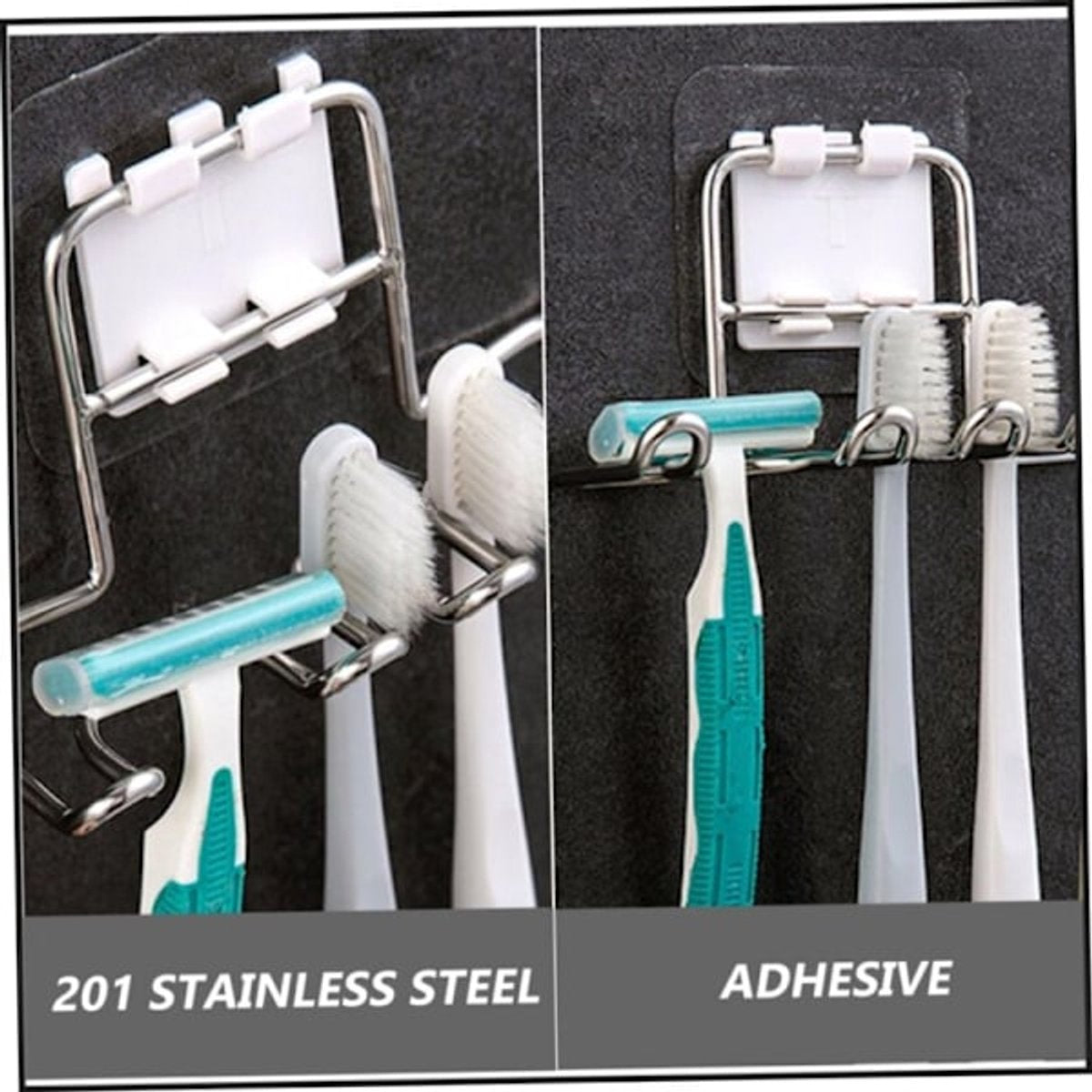 Bathroom storage rack - Wall-mounted toothbrush holder - Hanging bathroom storage rack - Image 3