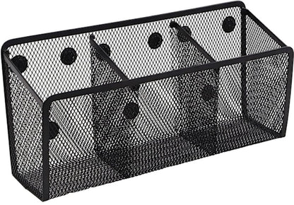 Pen Holder - Mesh Storage Basket with Extra Strong Magnets - Freezer Safe - Whiteboard - Cabinet Accessory - Office Supplies Organizer