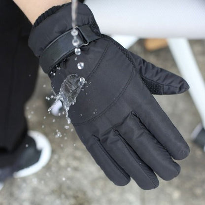 Winter cycling gloves - Men's gloves (1 pair) - Winter gloves - Cycling gloves - Warm and insulated - Waterproof - Outdoor ski gloves - Black - Image 3