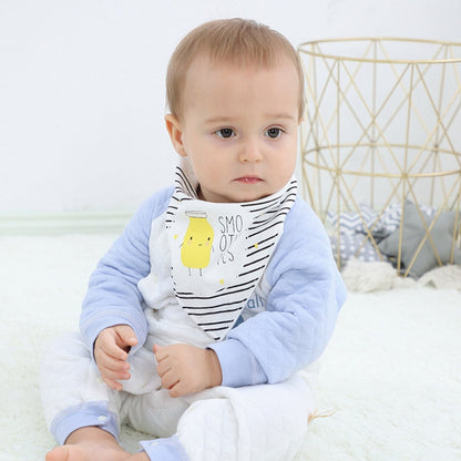 5-pack waterproof triangular baby bandanas - for boys and girls - fashionable cotton unisex bibs - Image 3