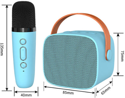 Mini Karaoke Machine - With 2 Microphones (Blue) - Image 2