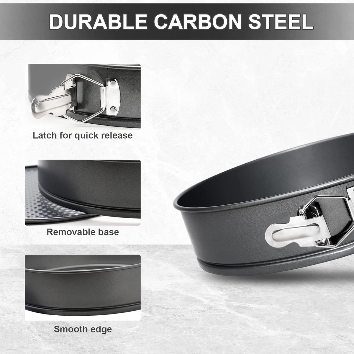 Nonstick Cheesecake Pan - Removable Bottom, Large Cake Pan - Great for Christmas and Birthdays - 12 Inches - Image 3