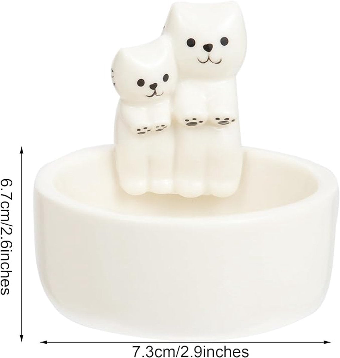 Candle Holder - 1 Piece Cartoon Cat Candle Holder - White Handmade Ceramic Candle Holder - Tea Candle Holder - Decorative Candle Holder - A Gift for Spending Warm Moments with Your Loved One - A Gift for Your Lover or Friend - Image 4