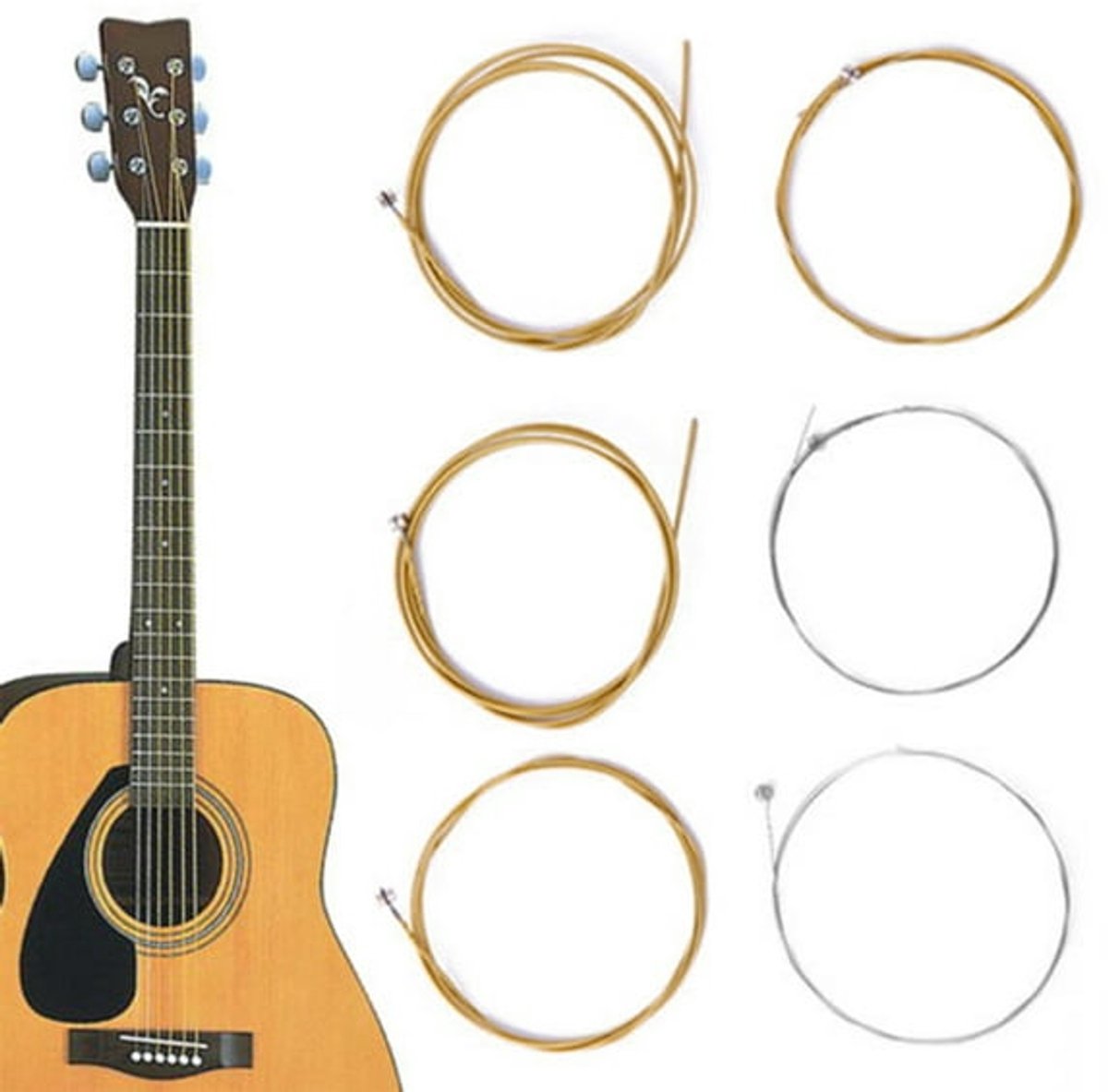 Guitar Strings - 6 Strings - Rust Resistant and Durable - Clear Tone - Folk Guitar Strings - Folk Guitar Steel Strings (Copper Strings)