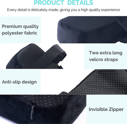 Armrests for chairs - Elbow pads - Armrests for office chairs - Gaming chair - with memory foam armrests - 5 cm thick - Set of 2 (black) - Image 2
