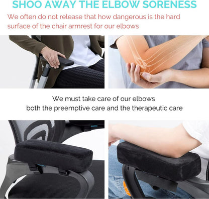 Armrests for chairs - Elbow pads - Armrests for office chairs - Gaming chair - with memory foam armrests - 5 cm thick - Set of 2 (black) - Image 5