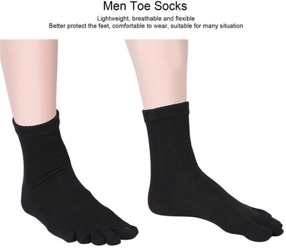 Socks - Pack of 5 pairs - Split Toe Socks - Breathable - Men's Socks - Sports Socks (Black) - Image 3