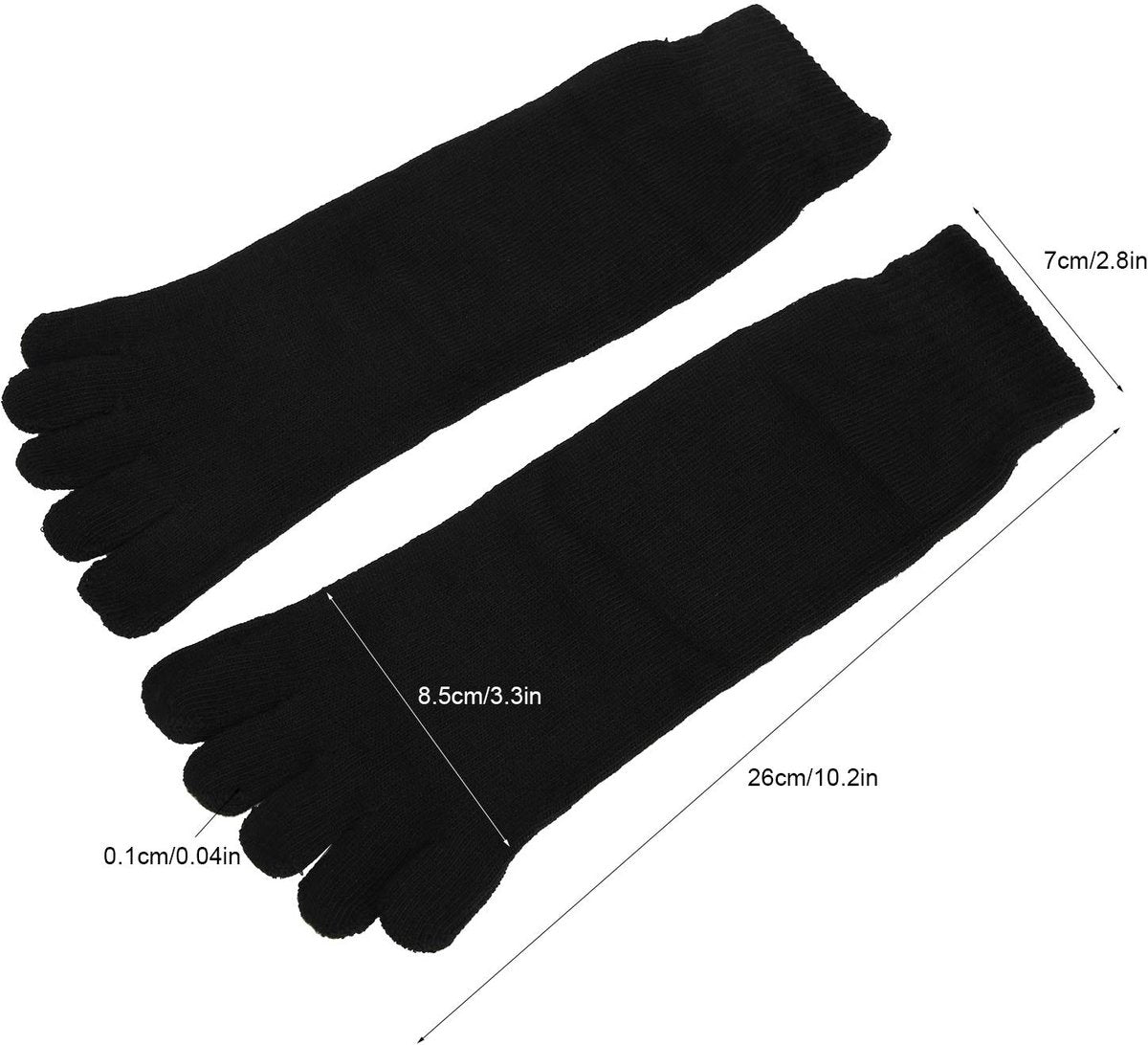 Socks - Pack of 5 pairs - Split Toe Socks - Breathable - Men's Socks - Sports Socks (Black) - Image 7