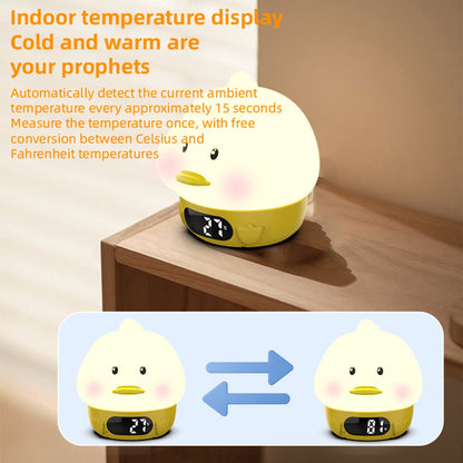 Night Light for Kids - Duck-Shaped Night Light - Temperature Display - RGB Color Change - Wake-Up Timer - Bedroom Desk Lamp - Silicone Baby Night Light - Image 6