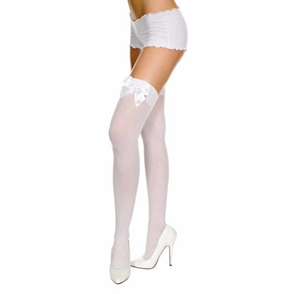 Socks - White bow knee socks - White - 2 pairs - Image 2