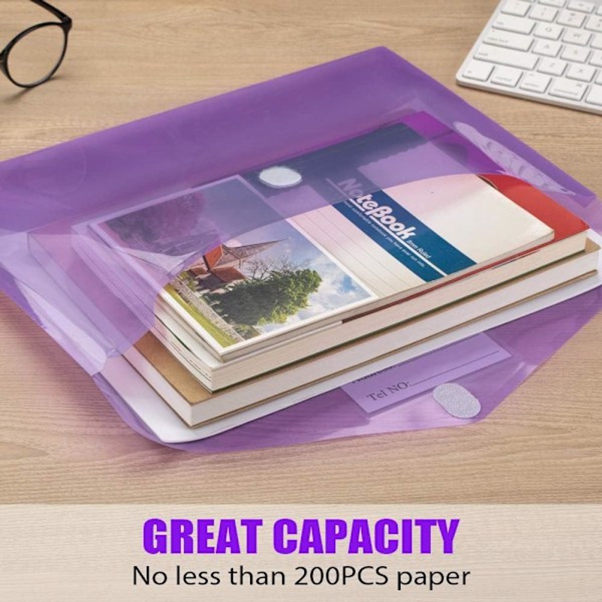 A4 folders - Buttons - Colored envelopes - Pack of 10 - Image 2