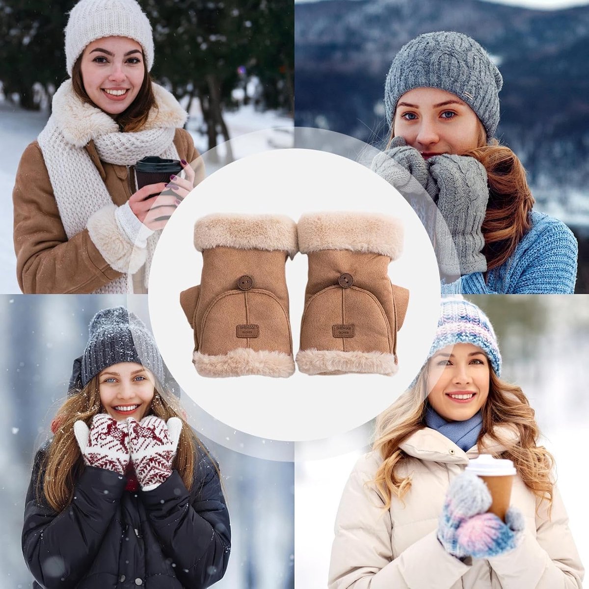 Gloves - Women's Gloves - Warm Gloves - Fingerless Gloves - Suitable for walking, commuting, running, hiking, outdoor activities and cold winters. (Pink) - Image 6