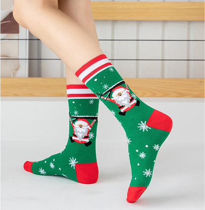 Socks - 4 pairs - House socks - Christmas socks - Gift set - Cotton socks with Santa Claus and snowman - Christmas socks - Christmas gift - Birthday gift - Image 2