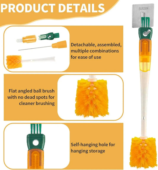 Bottle Brush - 5-in-1 Bottle Brush - Bottle Brush for Babies - Suitable for all types of glass cups - Cleans cup rims, straws and other parts. - Image 2