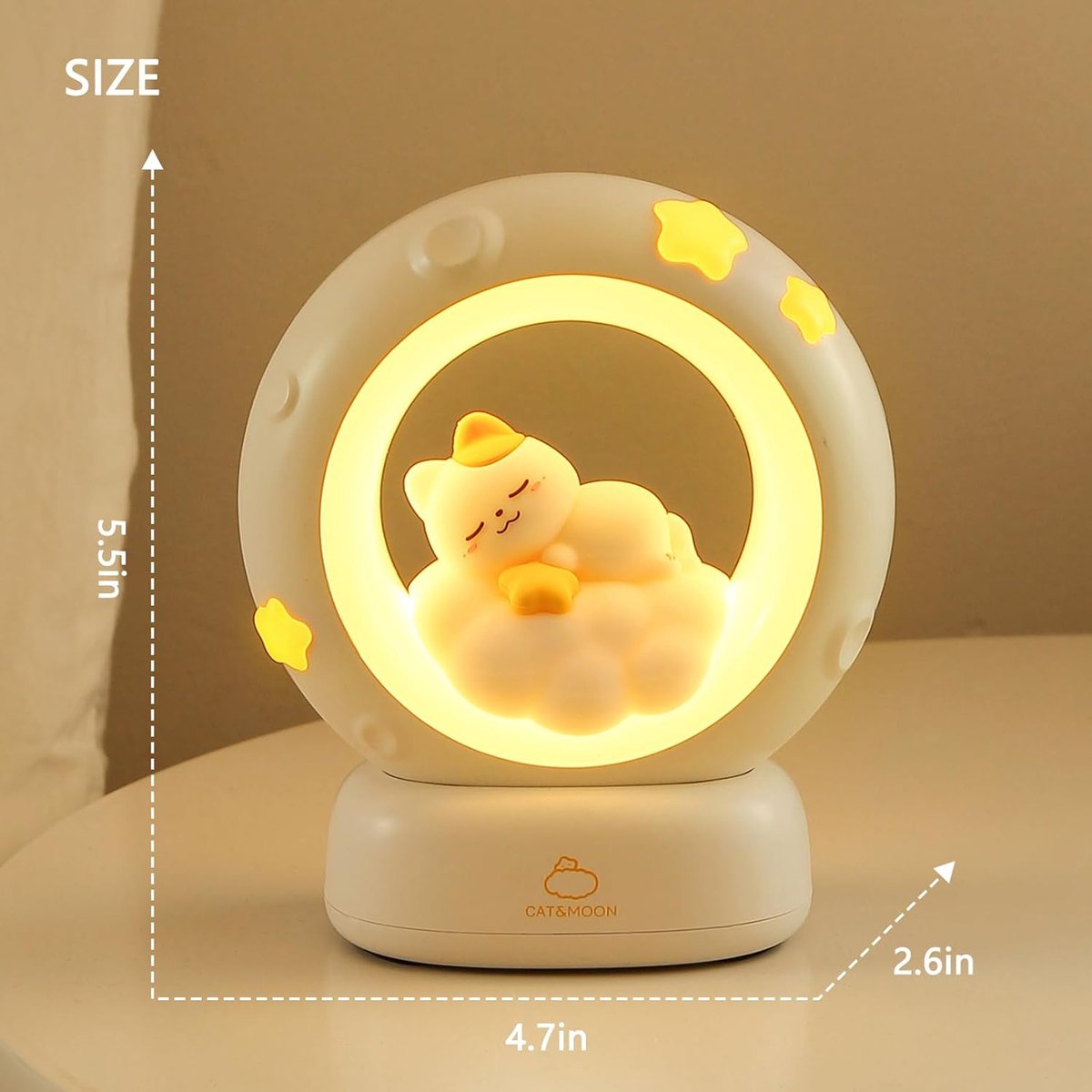 Night Light - Children's Night Light - Parents' Night Light - Rechargeable Desk Lamp - Bedside Cat Lamp - With Touch Sensor - With Dimming Function - A Perfect Gift for Girls and Kids (Cat) - Image 6