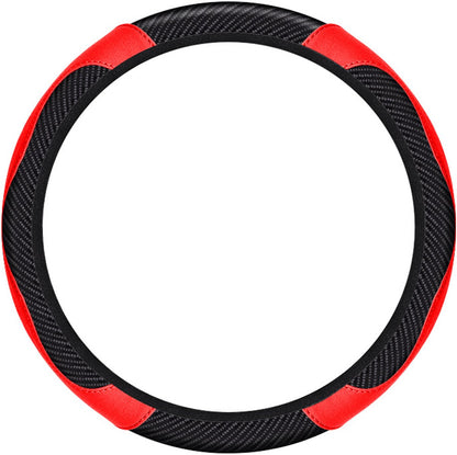 Steering wheel cover - car handle cover - non-slip handle cover - black and red - elastic steering wheel cover